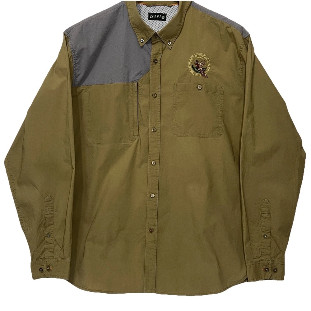 Orvis Button Long Sleeve Shirt Men XL Joshua Creek Ranch Shooting Resort See Pic